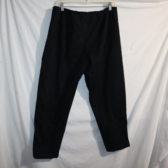 Eileen Fisher Organic Cotton Spandex  Slim Ankle Pant Slits Black - Picture 8 of 12